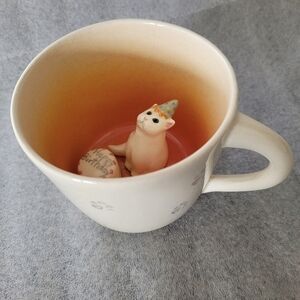 Sarah Spademann Ceramic Mug With Surprise Cat Inside Animug Coffee Tea 12 Oz